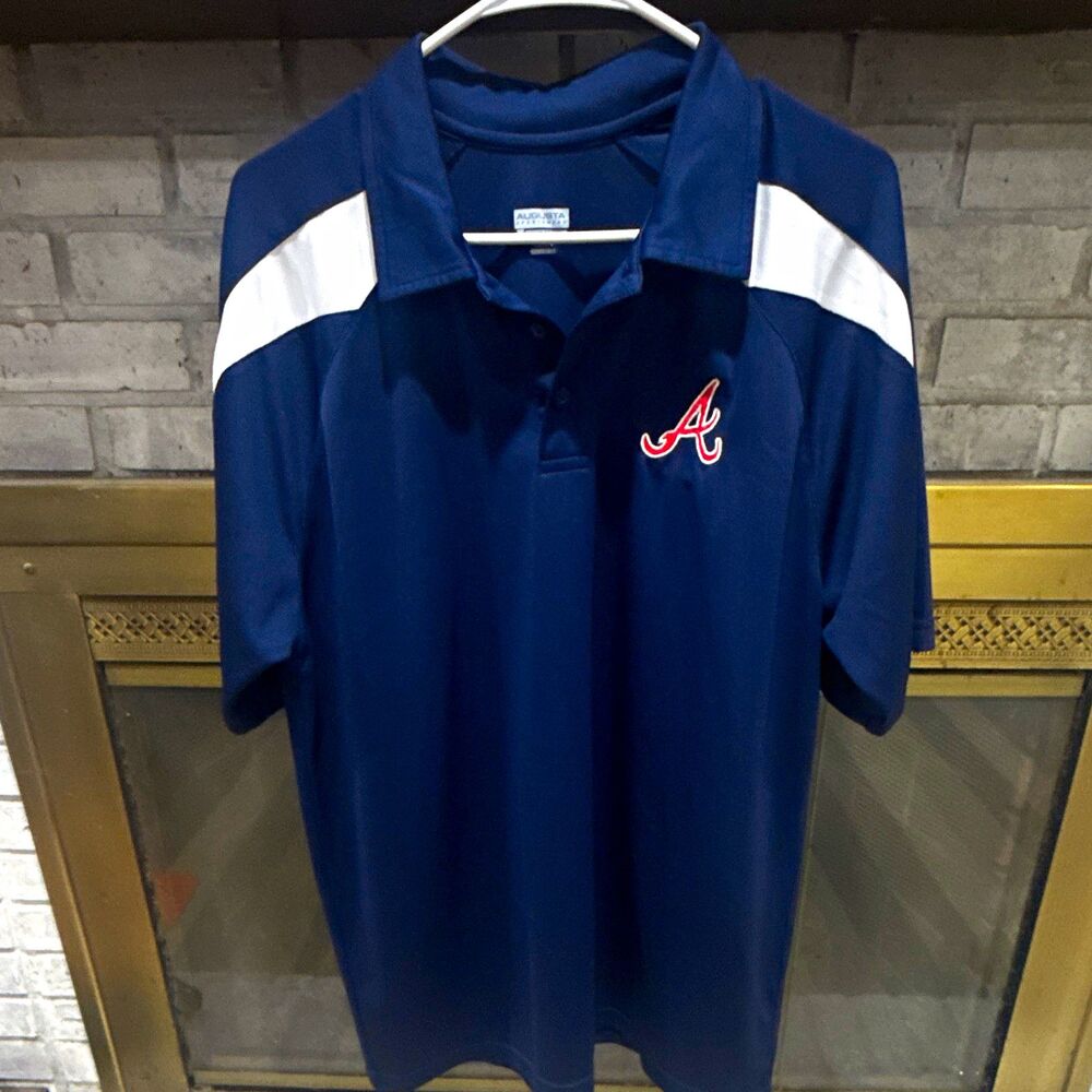 Augusta Sportswear Atlanta Braves Men's L Navy/White/Red Polo Emb Logo